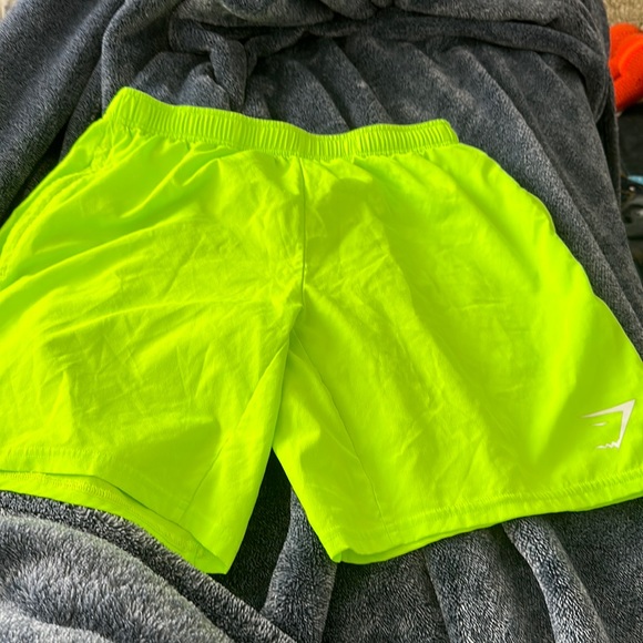 Gymshark Shorts Gym Shark Green Shorts With Zipper Pockets And No